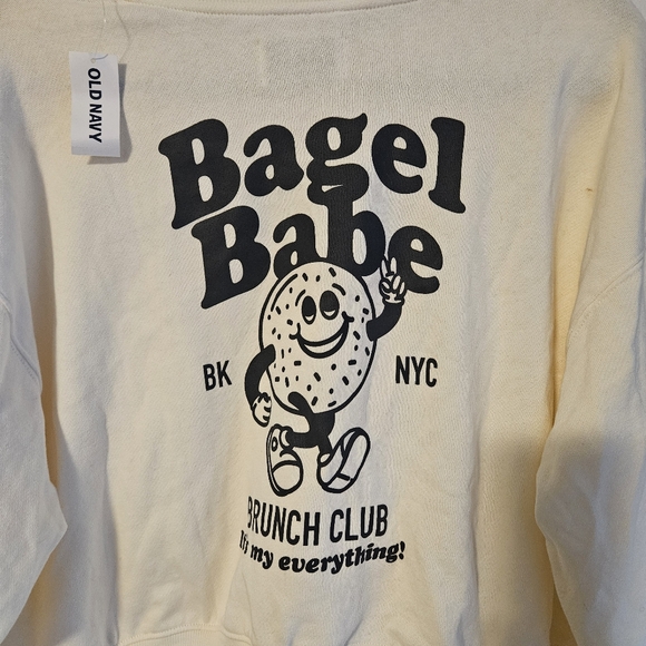 NWT Old Navy Bagel Babe Cream Sweatshirt - Picture 8 of 8